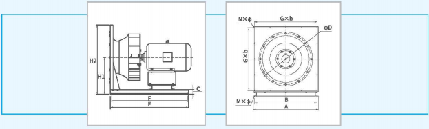 CHR無蝸殼離心通風(fēng)機外觀尺寸1 CHR無蝸殼離心通風(fēng)機外觀尺寸1